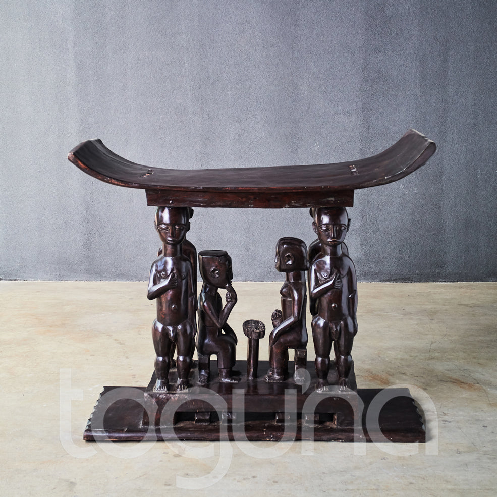 ASHANTI NEW SPECIAL STOOL (GHANA) X-LRG 80L 40W 60H