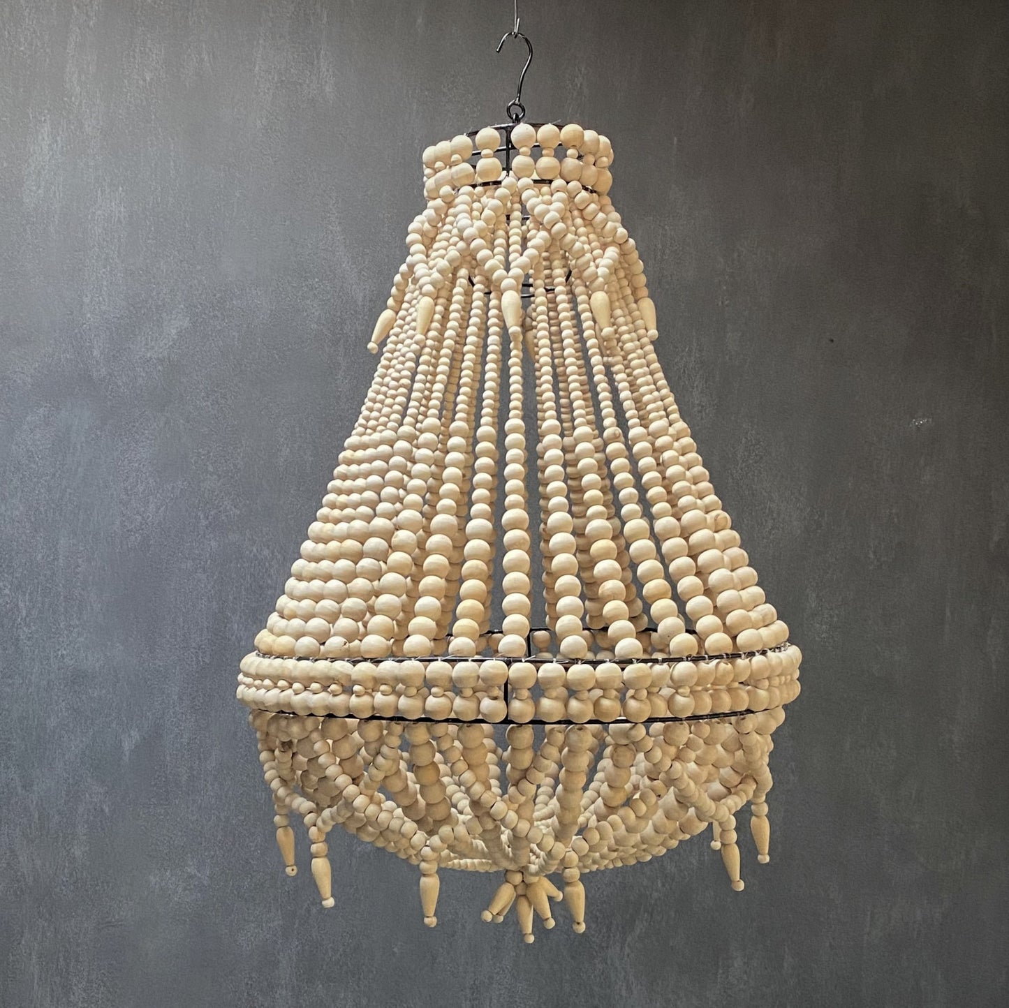 WOOD BEAD LAMPSHADE (INDONESIA) 50L 50W 70H BLK/NAT