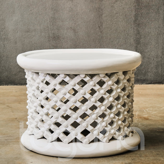 BAMILEKE STOOL/SIDE-TABLE (CAMEROON) 55D 43H CUSTOM