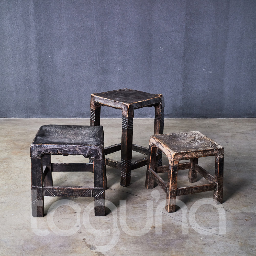 LOZI STOOL (ZAMBIA) SQUARE 25W 30H