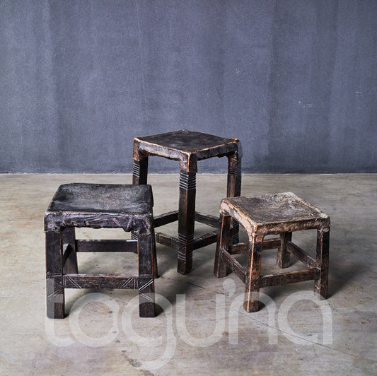 LOZI STOOL (ZAMBIA) SQUARE 25W 30H