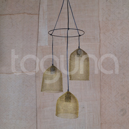 WOVEN WIRE CHANDELIER (INDONESIA) 3 DROP