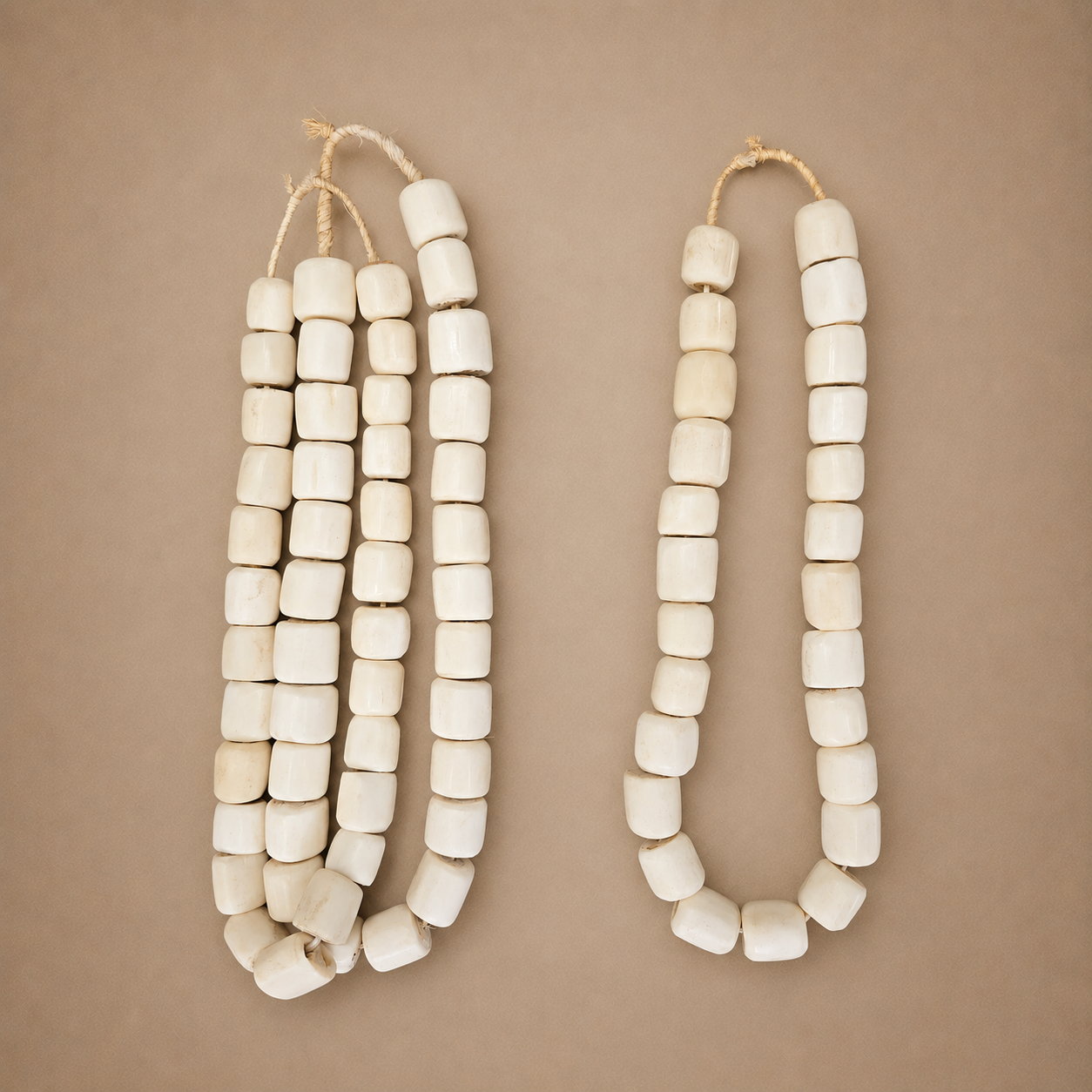 BONE BEAD (KENYA) LRG WHT