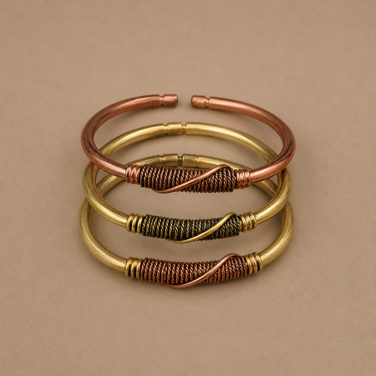 BANGLE WOVEN WIRE (KENYA) COPP/BRS