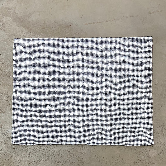 BEADED PLACEMAT (INDONESIA) RECT 44L 34W WHT