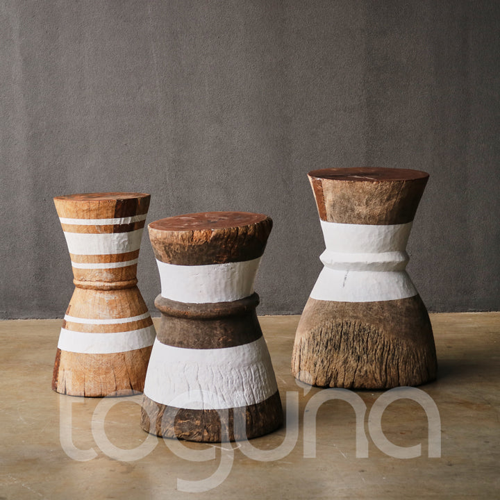 TONGA GRAIN MORTAR/SIDE-TABLE (ZIMBABWE) 29D 54H CUSTOM