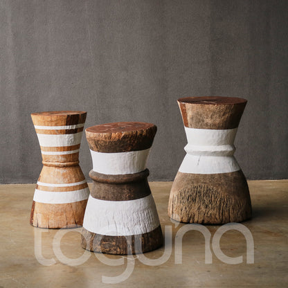 TONGA GRAIN MORTAR/SIDE-TABLE (ZIMBABWE) 29D 54H CUSTOM