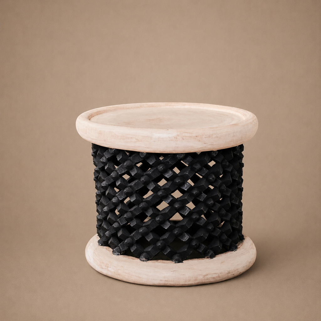 BAMILEKE STOOL/SIDE-TABLE (CAMEROON) 50D 43H CUSTOM