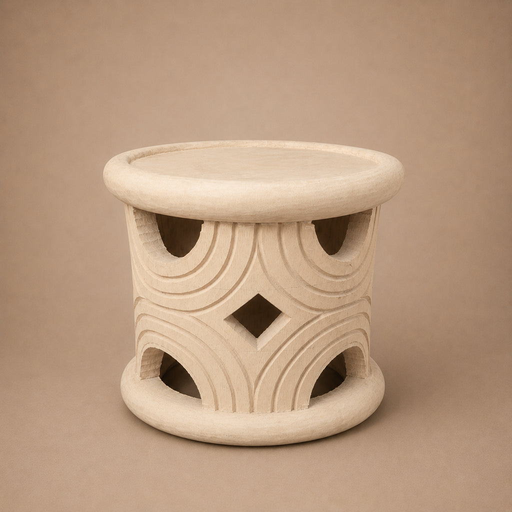 STOOL/SIDE-TABLE (CAMEROON) 45D 43H NATURAL