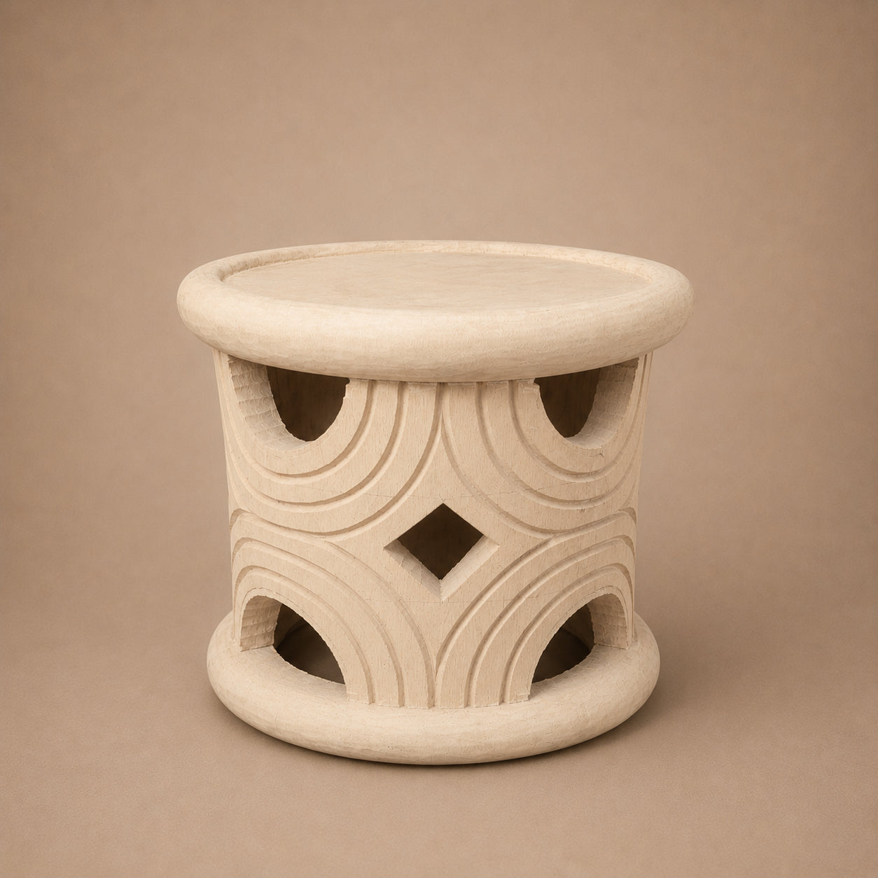 STOOL/SIDE-TABLE (CAMEROON) 45D 43H NATURAL