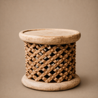 BAMILEKE STOOL/SIDE-TABLE (CAMEROON) 50D 43H NATURAL