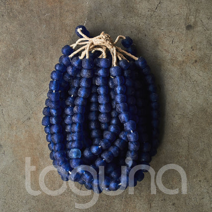 RECYCLED GLASS BEAD (GHANA) LRG PKT AQUA