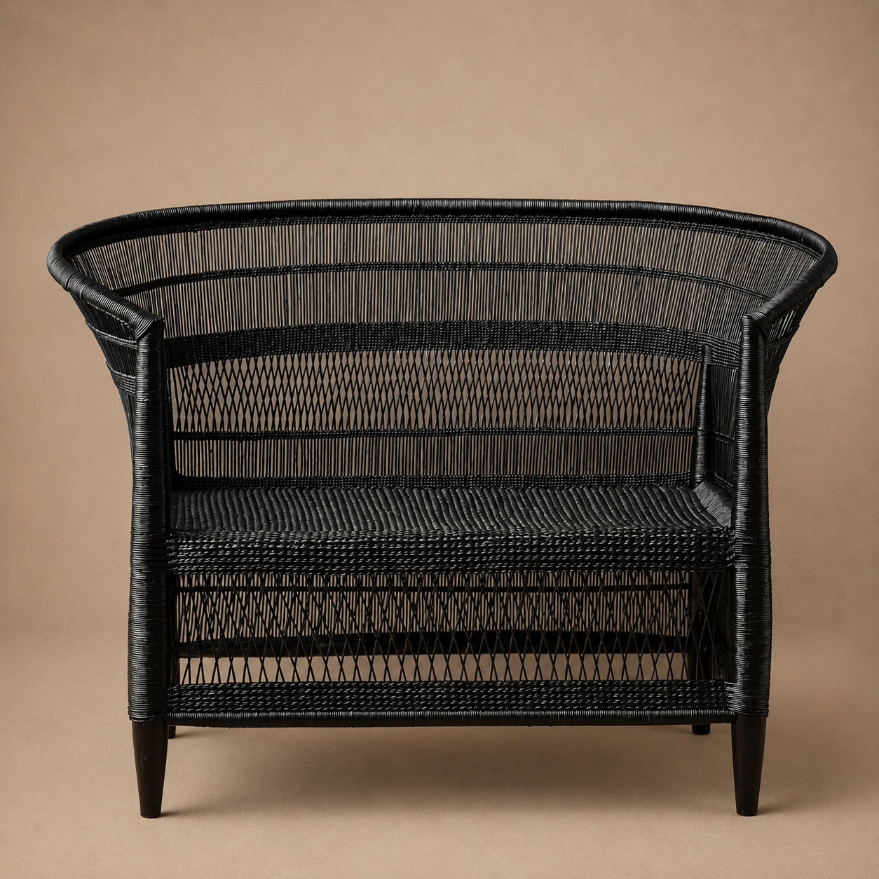CHAIR LOVESEAT (MALAWI) 110L 59W 84H DRK