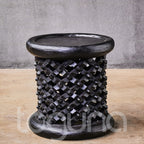 BAMILEKE STOOL/SIDE-TABLE (CAMEROON) 40D 40H DARK