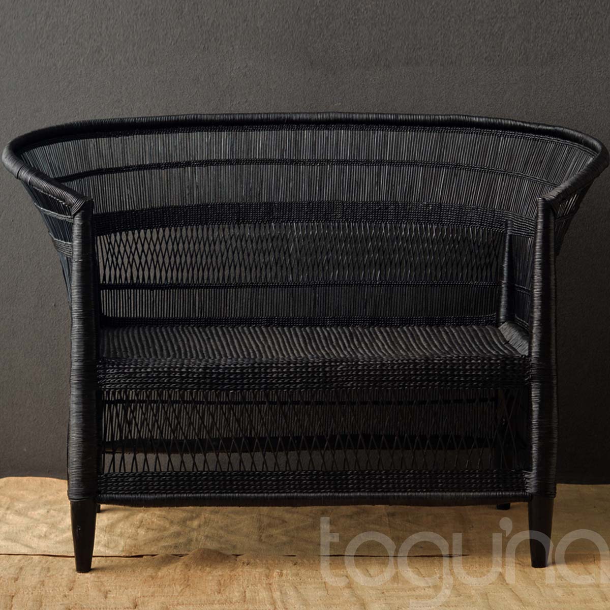 CHAIR LOVESEAT (MALAWI) 110L 59W 84H DRK