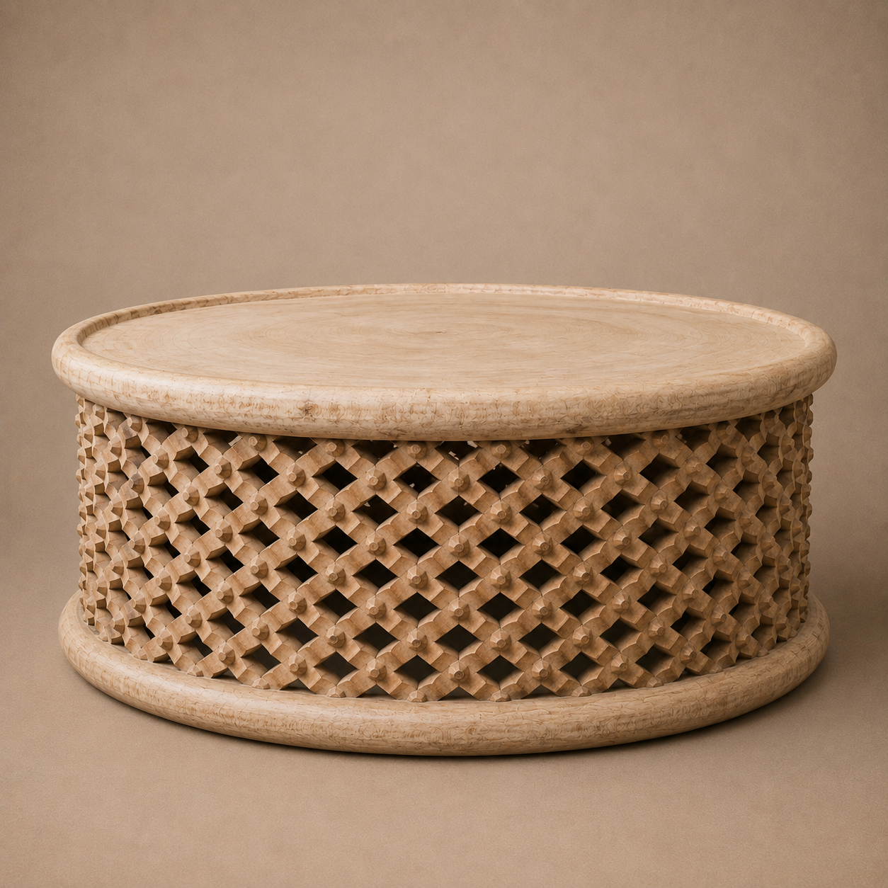 BAMILEKE STOOL/SIDE-TABLE (CAMEROON) 90D 43H NATURAL