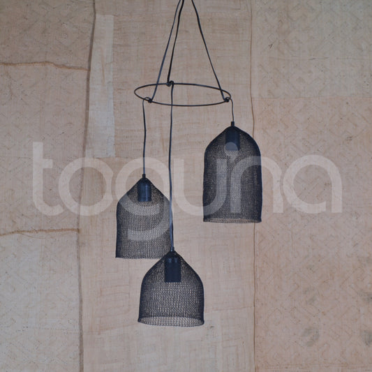 WOVEN WIRE CHANDELIER (INDONESIA) 3 DROP