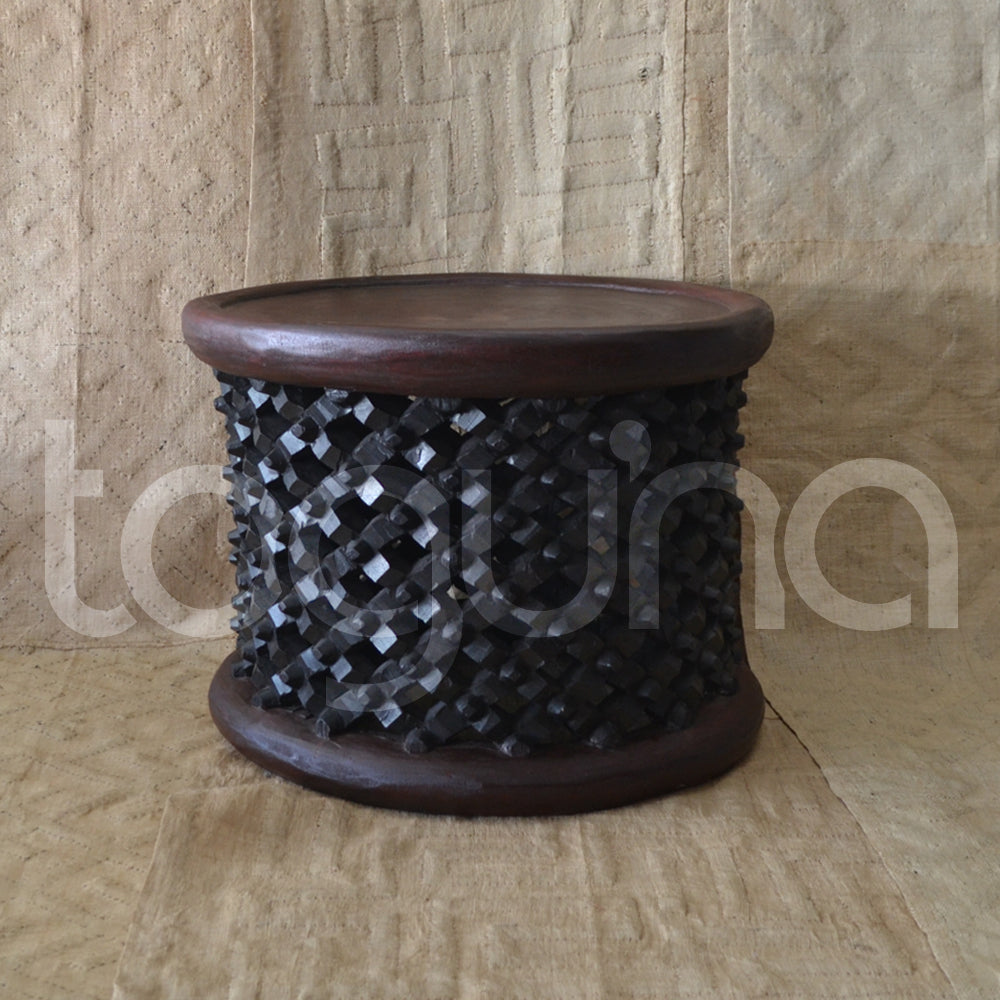 BAMILEKE STOOL/SIDE-TABLE (CAMEROON) 50D 43H DARK