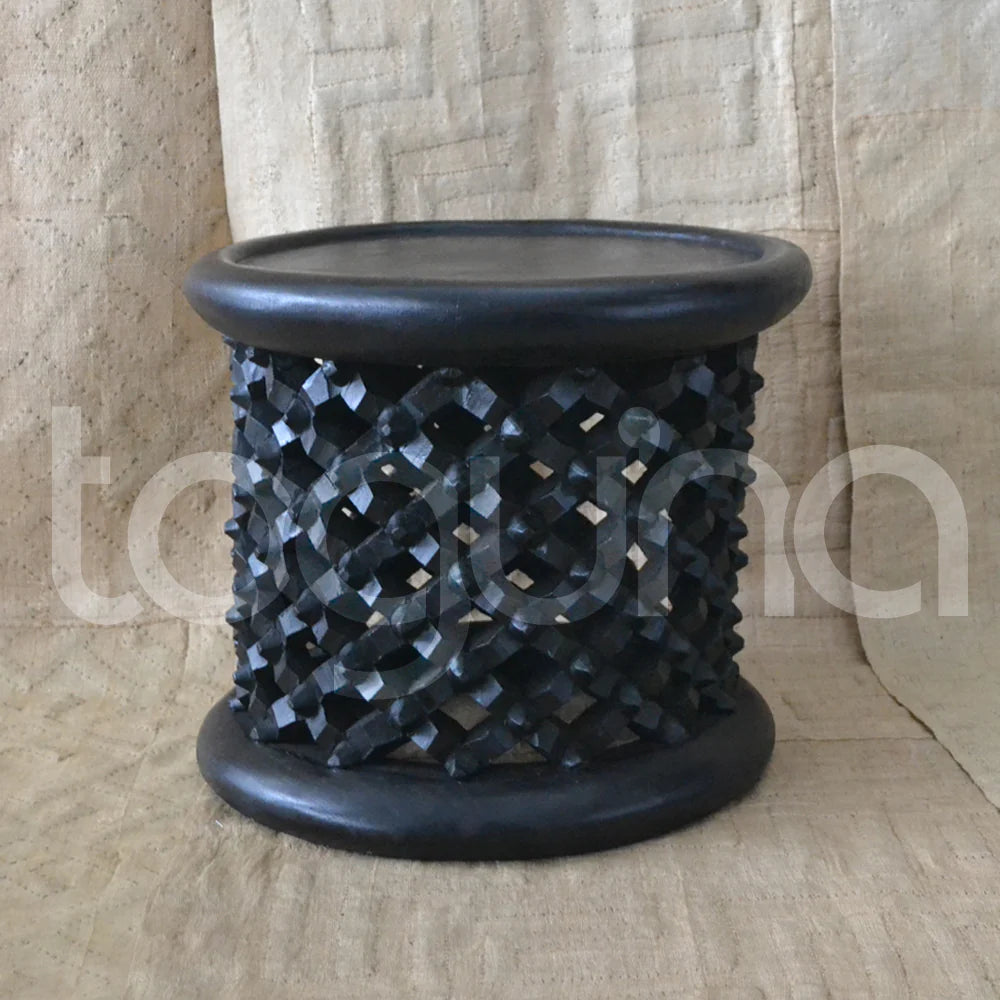 BAMILEKE STOOL/SIDE-TABLE (CAMEROON) 45D 43H DARK