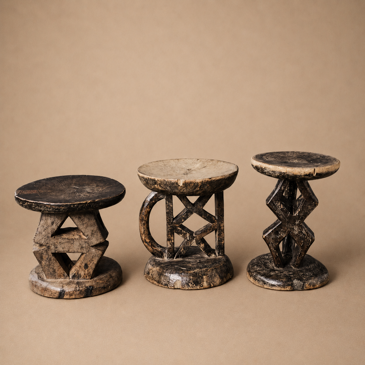 TONGA STOOL (ZIMBABWE) 24W 27H