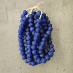 RECYCLED GLASS BEAD (GHANA) XL BLUE