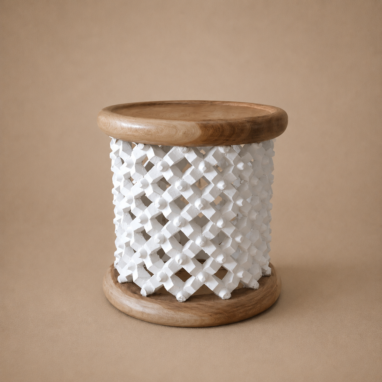 BAMILEKE STOOL/SIDE-TABLE (CAMEROON) 40D 40H CUSTOM