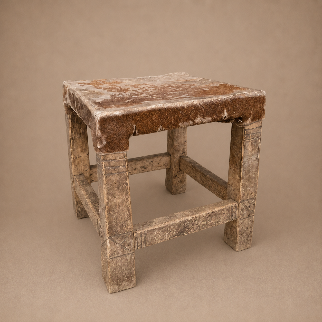 LOZI STOOL (ZAMBIA) SQUARE 25W 30H