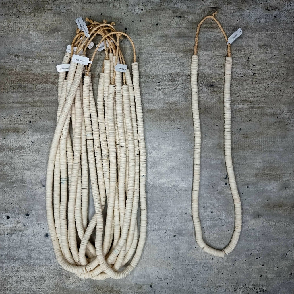OSTRICH SHELL BEAD STR (KENYA) MED