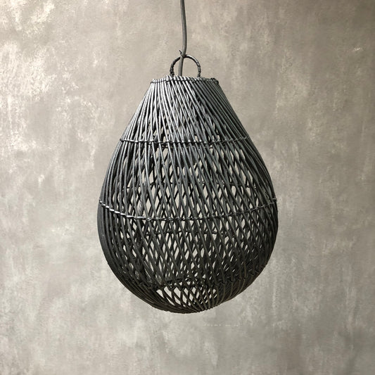 RATTAN LAMPSHADE (INDONESIA) DROP 35L 35W 45H BLK