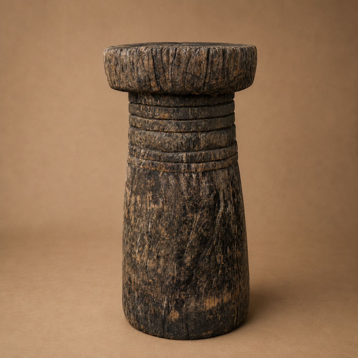 LOZI GRAIN MORTAR/SIDE-TABLE (ZAMBIA) XL 60H 33D NAT
