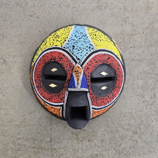 CEREMONIAL MASK (GHANA) BEADED 25H
