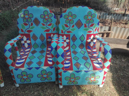 YORUBA ARMCHAIR (NIGERIA) 63L 63W 94H BEADED 1/2