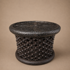 BAMILEKE TABLE (CAMEROON) 60D 43H DARK +METAL TOP