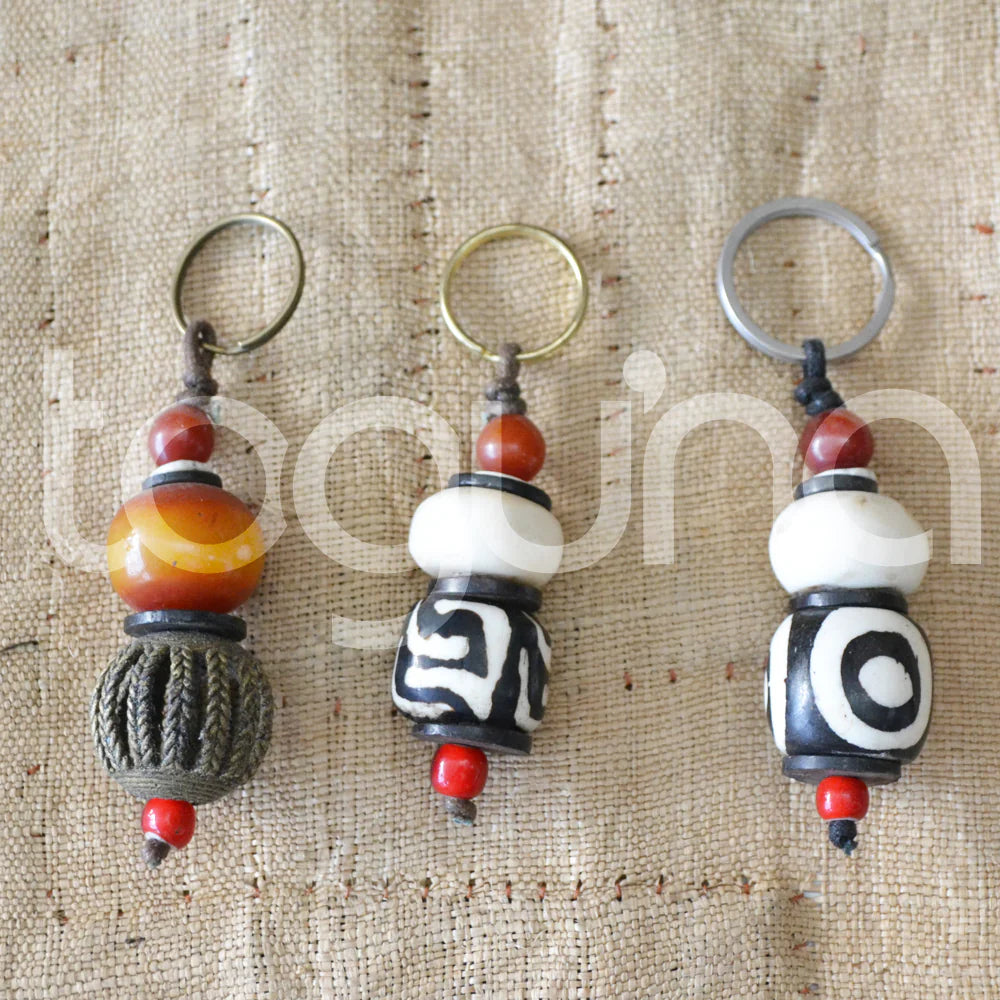 AFRICAN TRADE BEAD KEYRING (WEST AFRICA)
