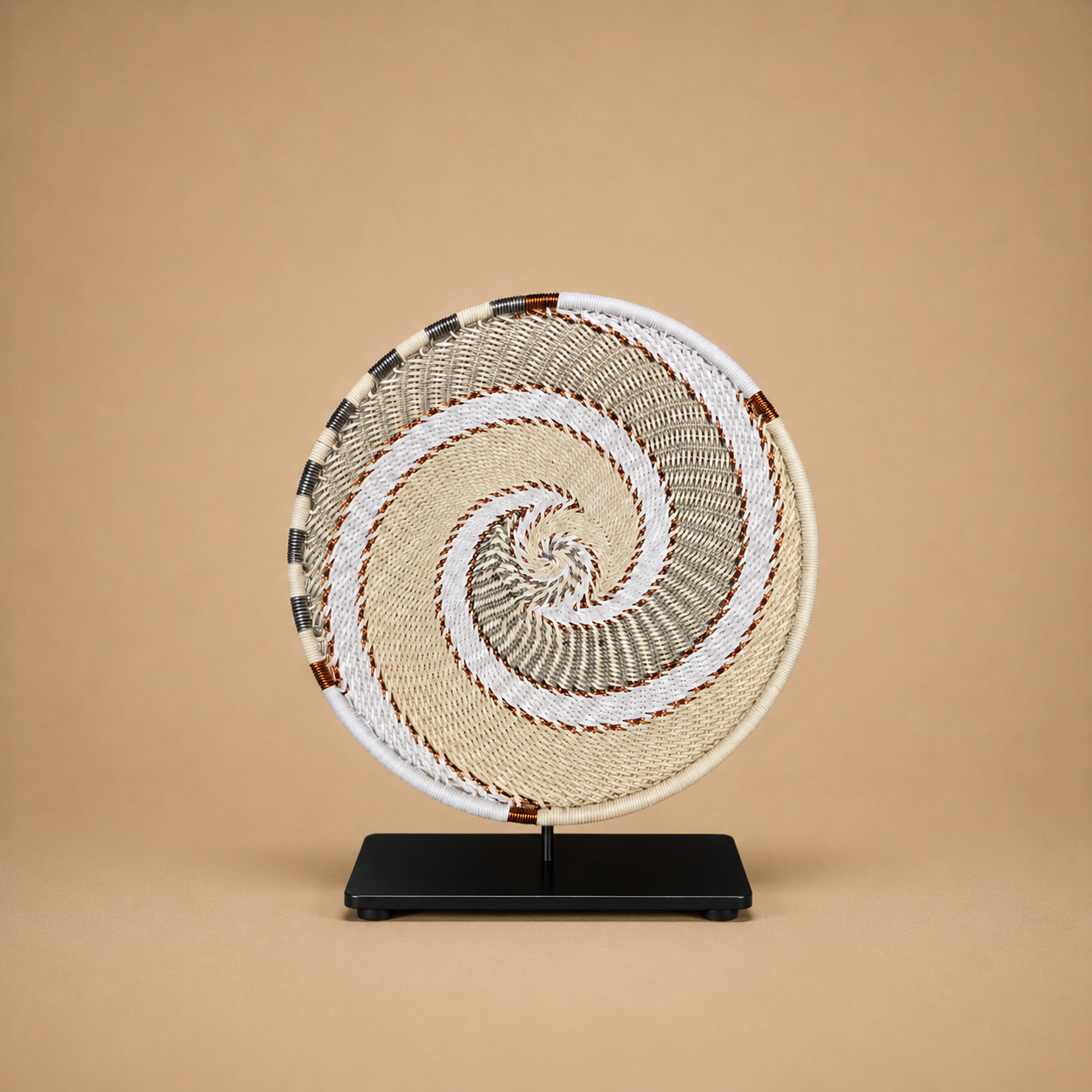 TELEPHONE WIRE BASKET (SOUTH AFRICA) VESSEL 14D+STAND