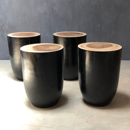 BALINESE SIDE-TABLE (INDONESIA) KETTLE 32L 32W 45H BLK/NAT