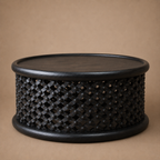 BAMILEKE STOOL/SIDE-TABLE (CAMEROON) 80D 43H DARK