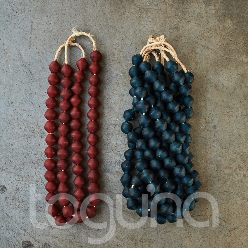 RECYCLED GLASS BEAD (GHANA) LRG BICONE