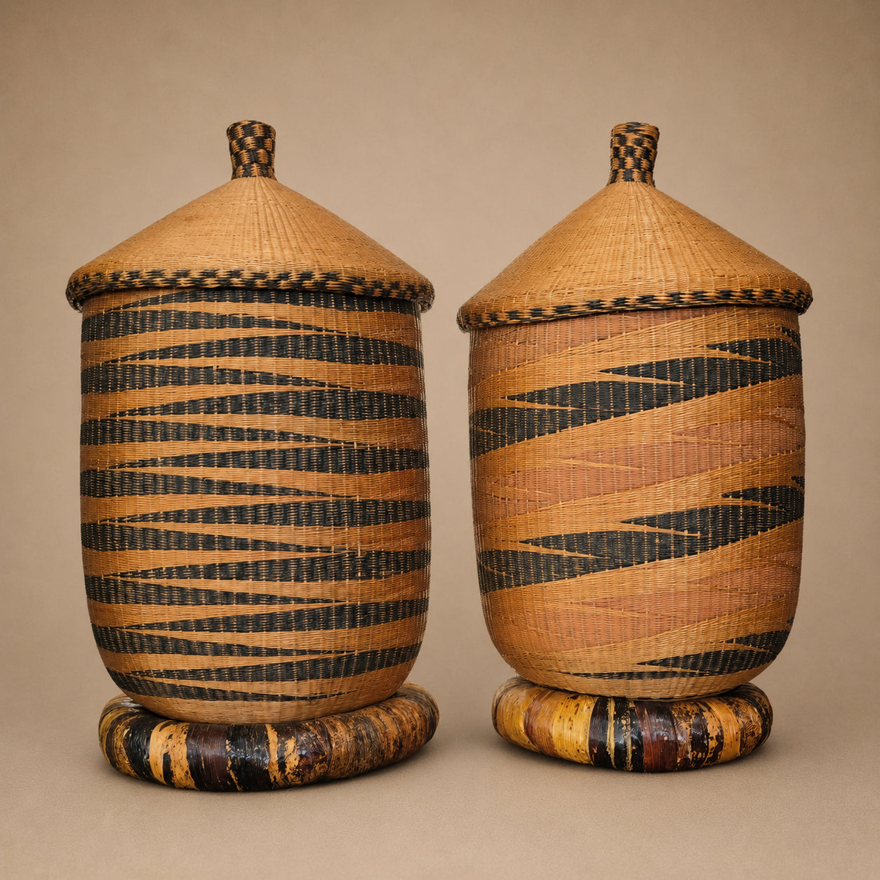 TUTSI CONTAINER BASKET & LID (RWANDA) 40H