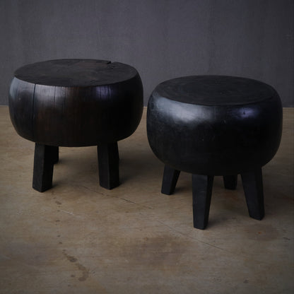 BALINESE SIDE-TABLE (INDONESIA) DONUT 48L 48W 50H BLK
