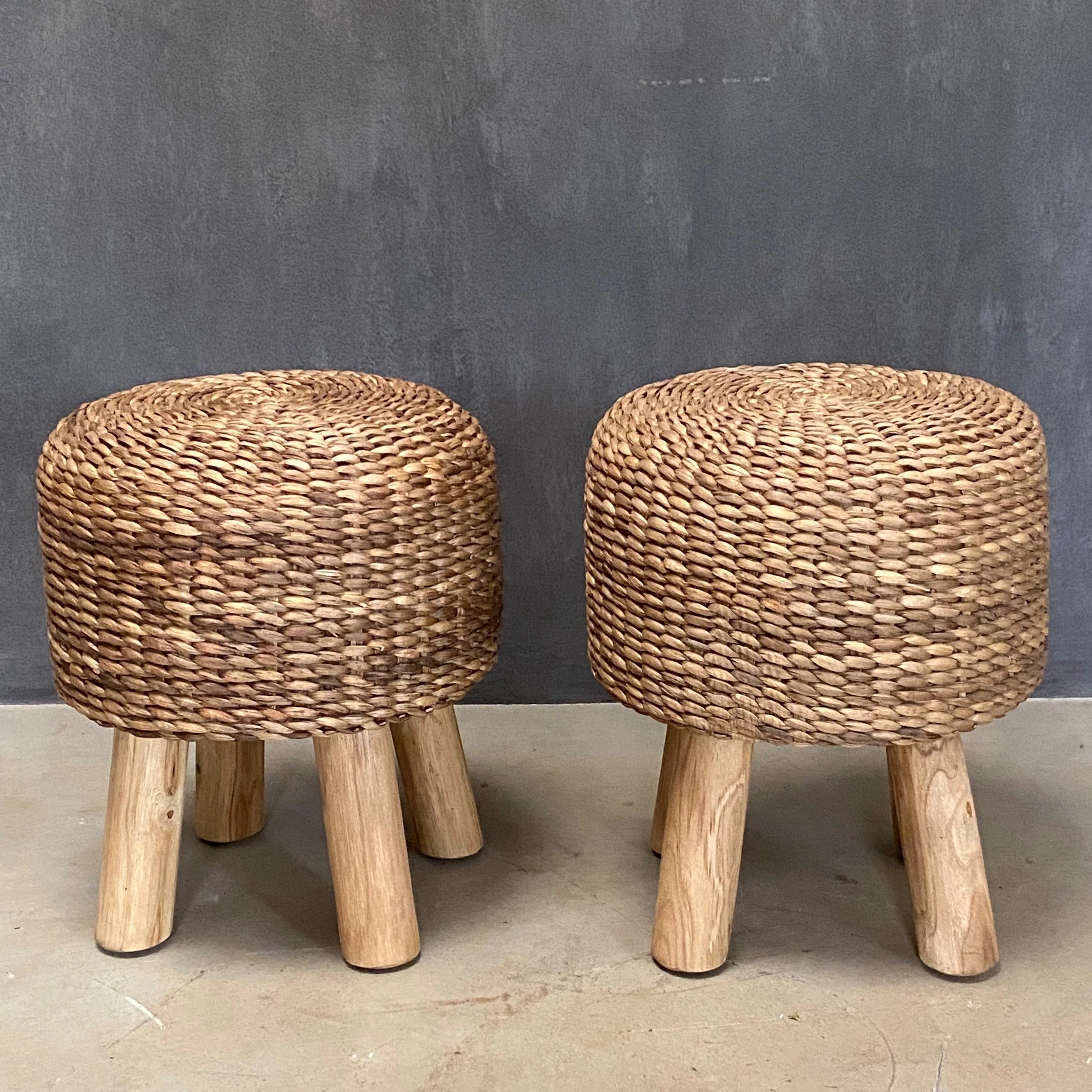 BALINESE STOOL (INDONESIA) WOVEN 40L 40W 45H NAT