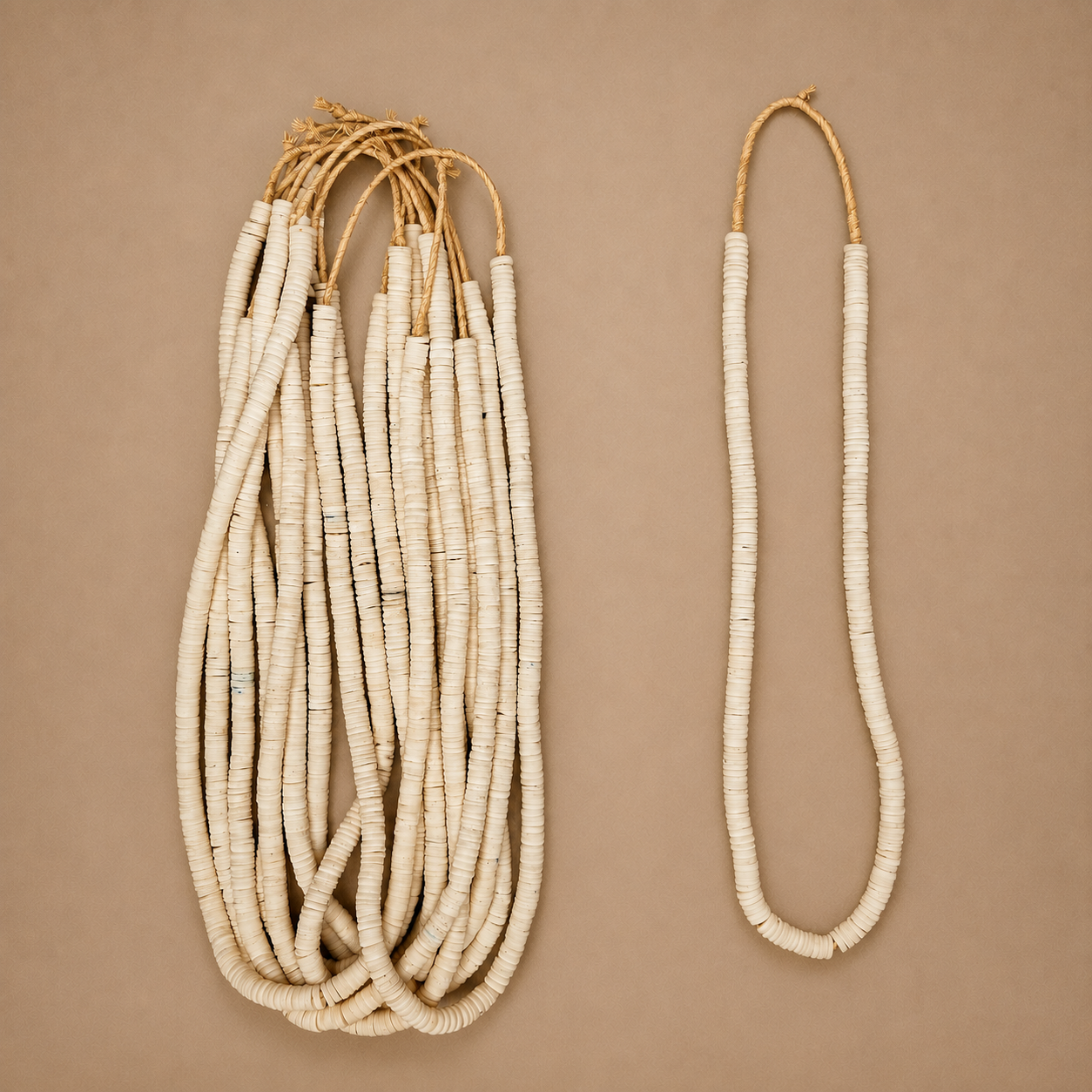 OSTRICH SHELL BEAD STR (KENYA) MED