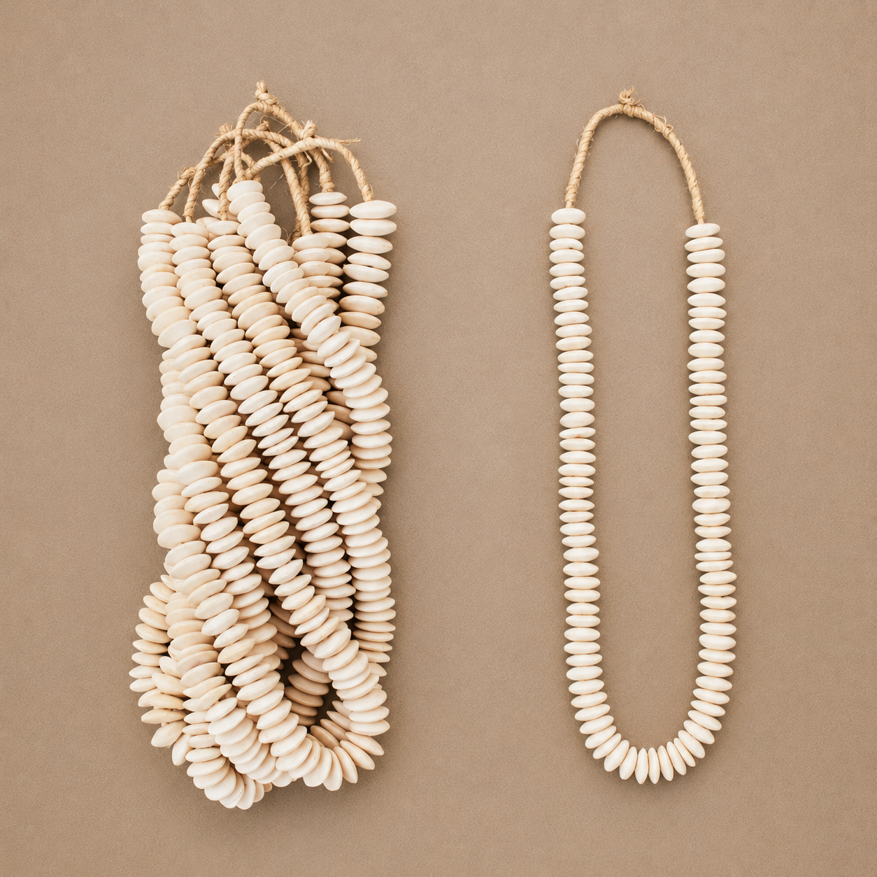 BONE BEAD (KENYA) DSK WHT
