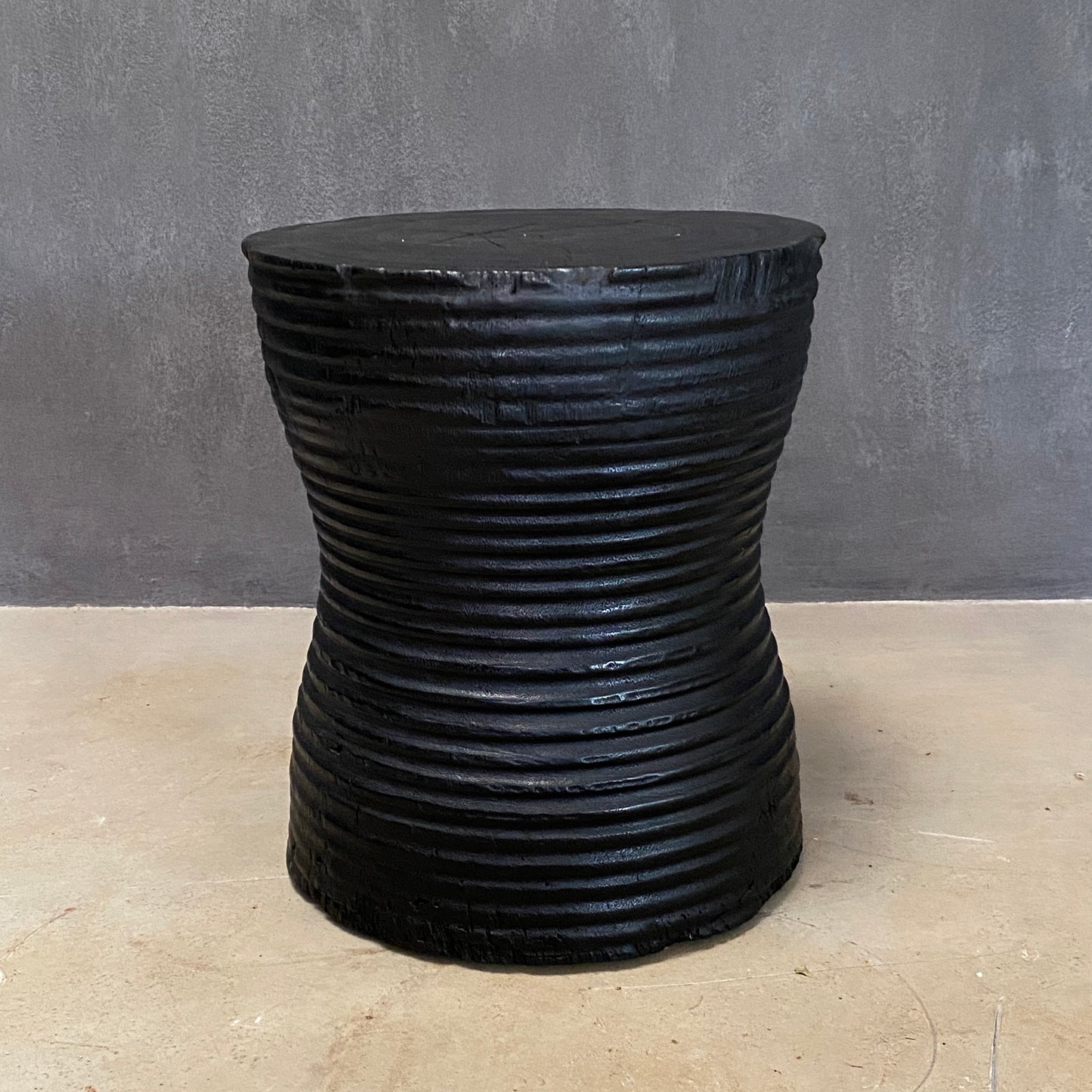 BALINESE SIDE-TABLE (INDONESIA) BOBBIN 40L 40W 45H BLK
