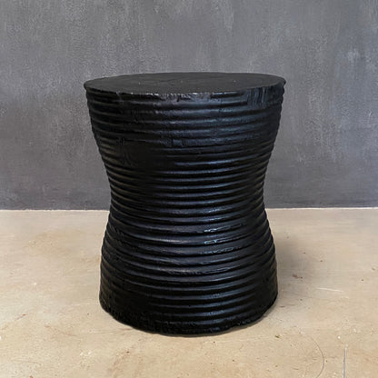 BALINESE SIDE-TABLE (INDONESIA) BOBBIN 40L 40W 45H BLK