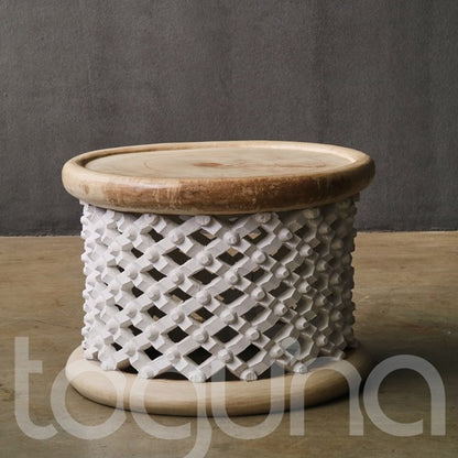 BAMILEKE STOOL/SIDE-TABLE (CAMEROON) 70D 43H CUSTOM