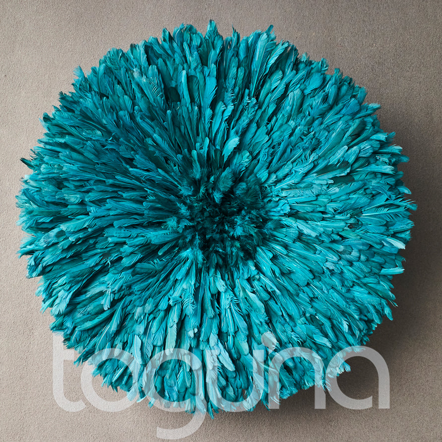 JUJU HEADDRESS (CAMEROON) 80D TURQUOISE