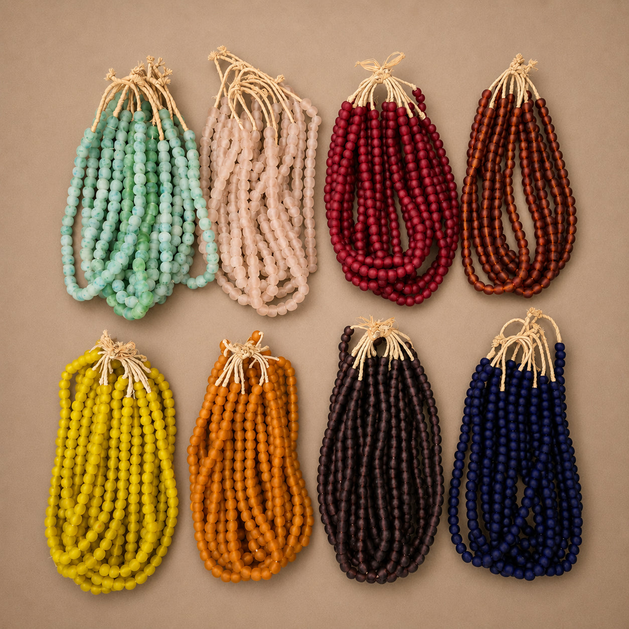 RECYCLED GLASS BEAD (GHANA) MED PKT