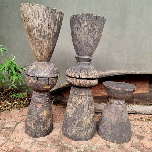 LOZI GRAIN MORTAR/SIDE-TABLE (ZAMBIA) 46H 25D NAT