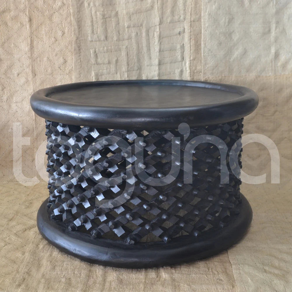 BAMILEKE STOOL/SIDE-TABLE (CAMEROON) 70D 43H DARK